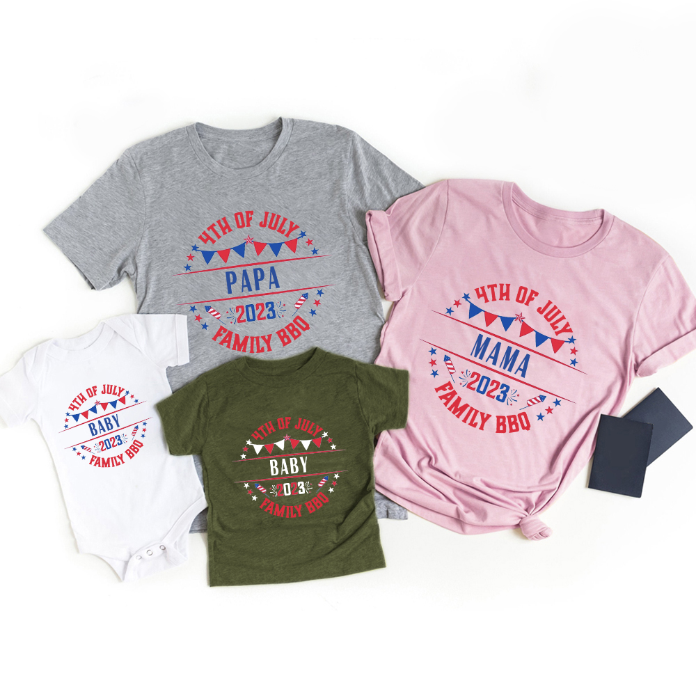 Personalized 4th July Family Bbq Family Matching Tees