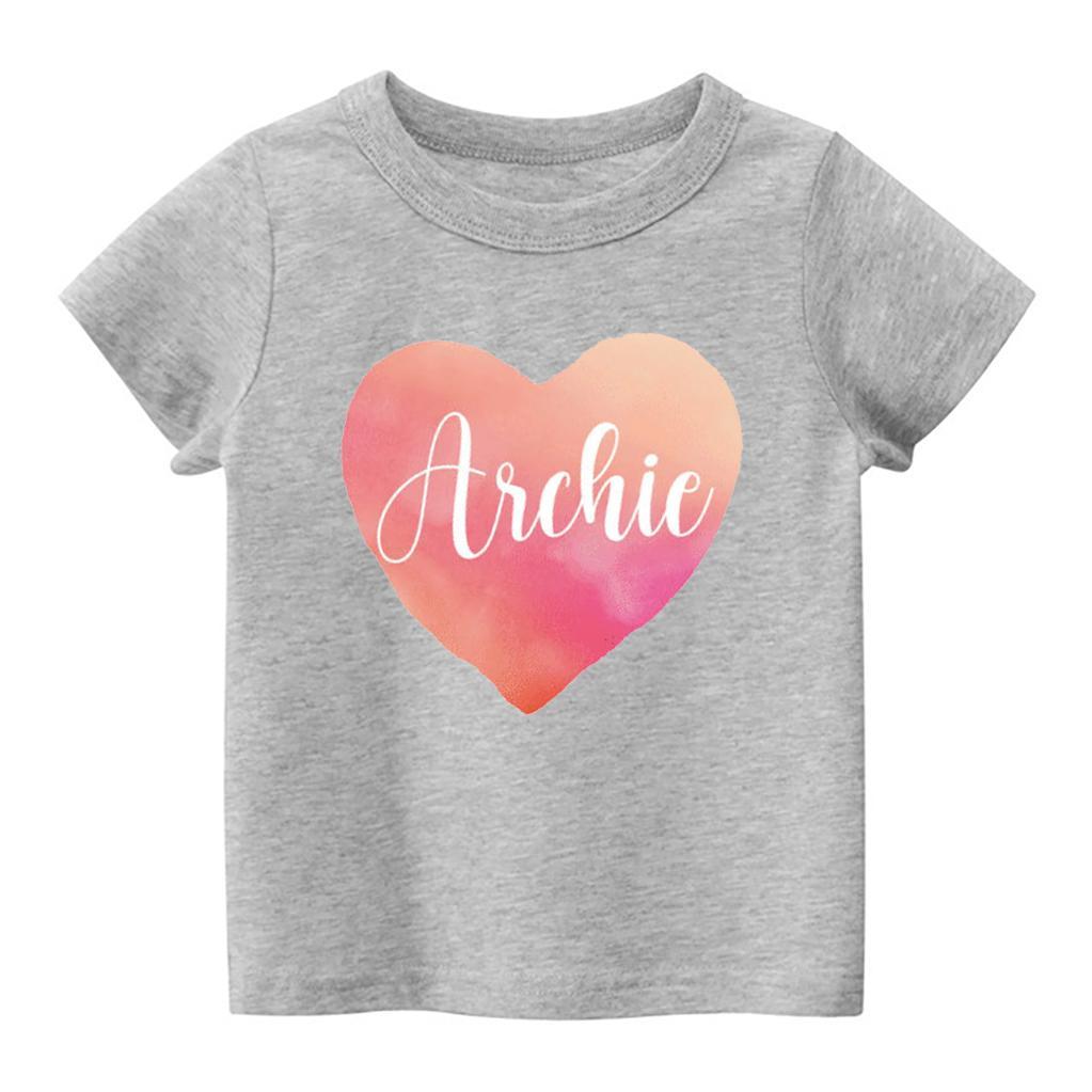 Six Styles Heart Personalized Valentine Kids Shirt