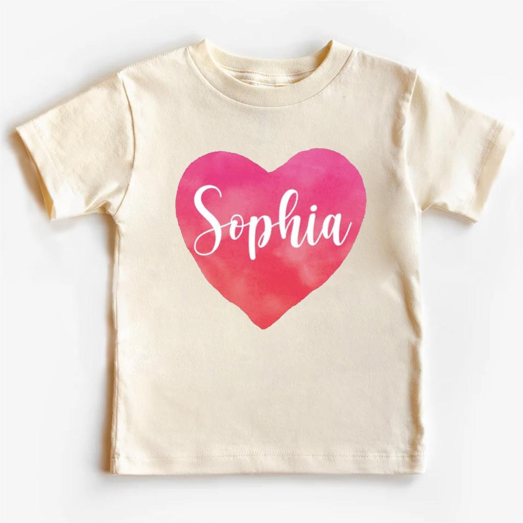 Six Styles Heart Personalized Valentine Kids Shirt