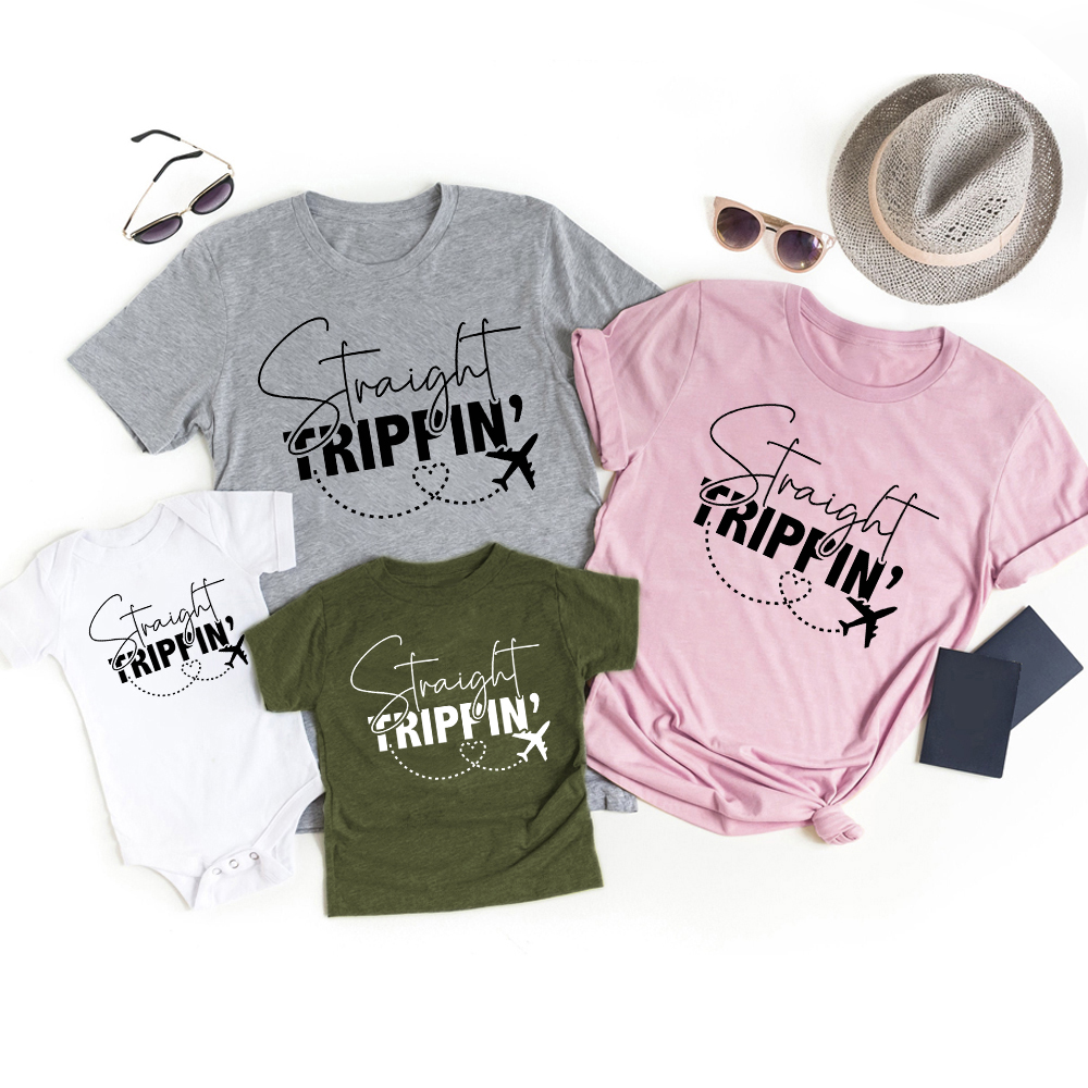 Straight Trippin Family Vacation Matching Tees