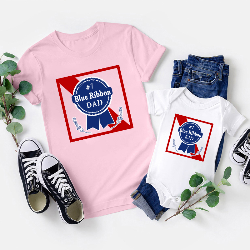 Blue Ribbon Matching Dad and me Shirt