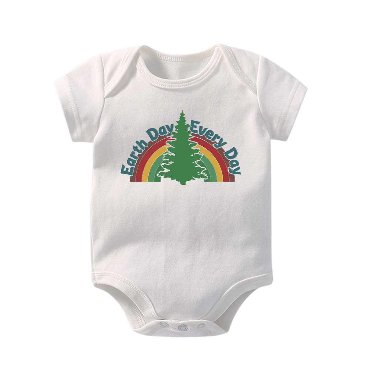 Rainbow&Tree Earth Day Baby Bodysuit