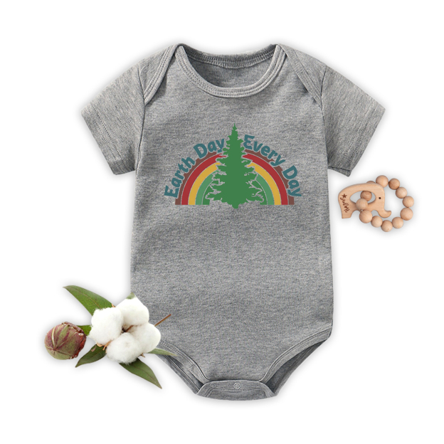 Rainbow&Tree Earth Day Baby Bodysuit