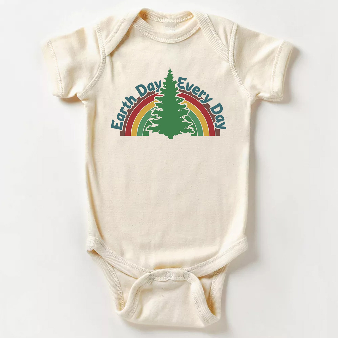 Rainbow&Tree Earth Day Baby Bodysuit