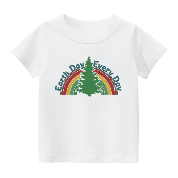 Rainbow&Tree Earth Day Kids T-Shirt