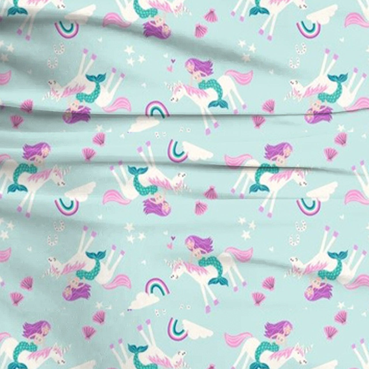 Mermaid Princess And Her Pony Two-Piece Pajama Set For Kids