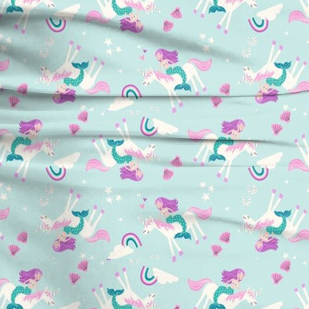 Mermaid Princess And Her Pony Two-Piece Pajama Set For Kids