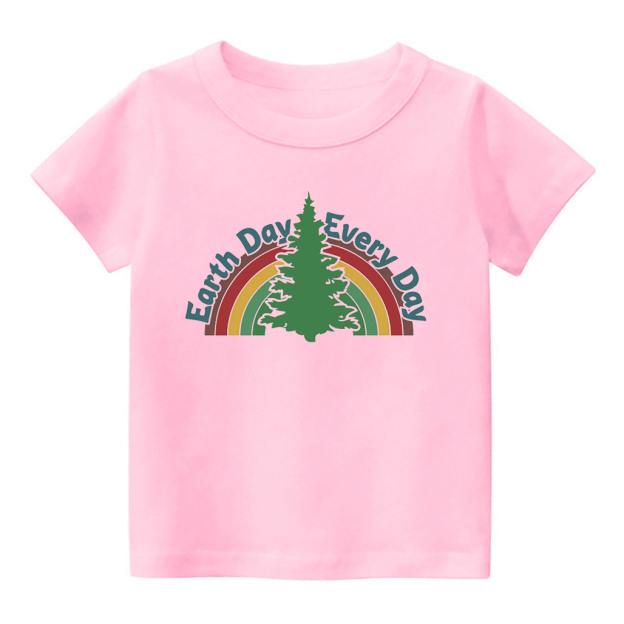 Rainbow&Tree Earth Day Kids T-Shirt