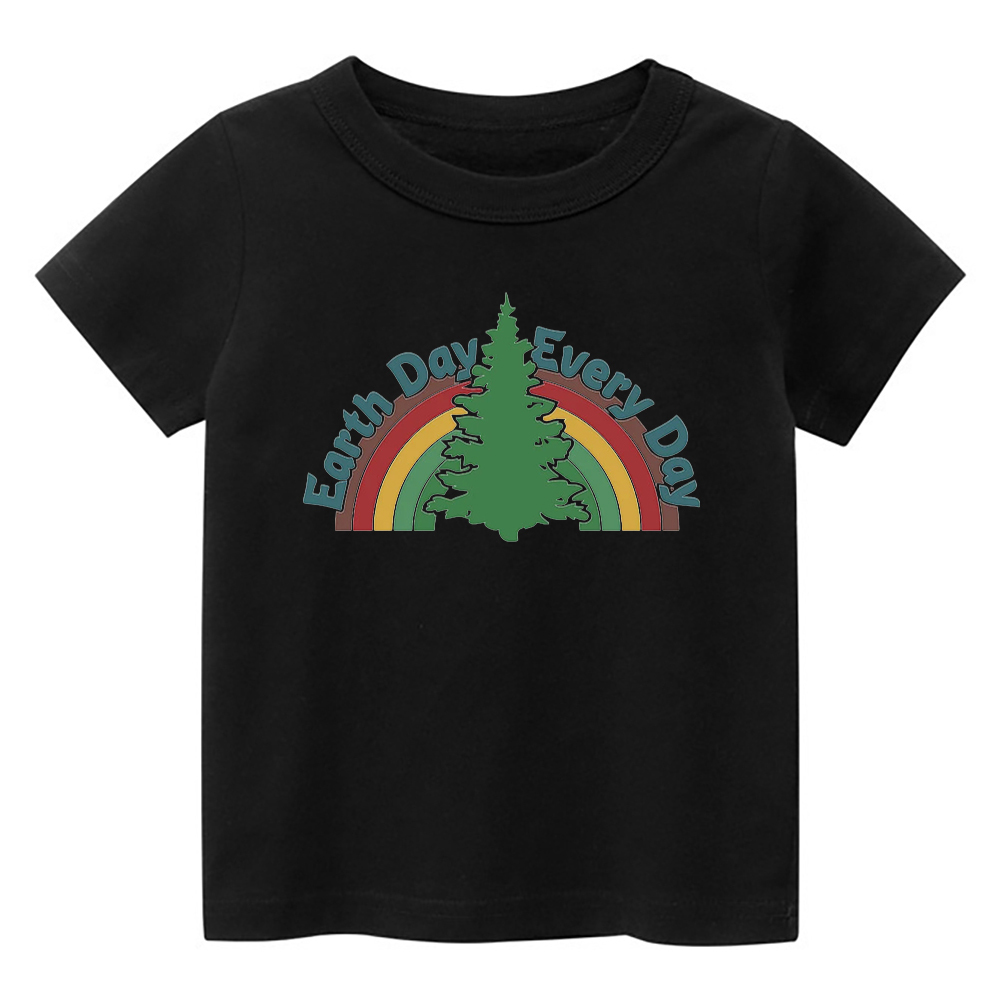 Rainbow&Tree Earth Day Kids T-Shirt