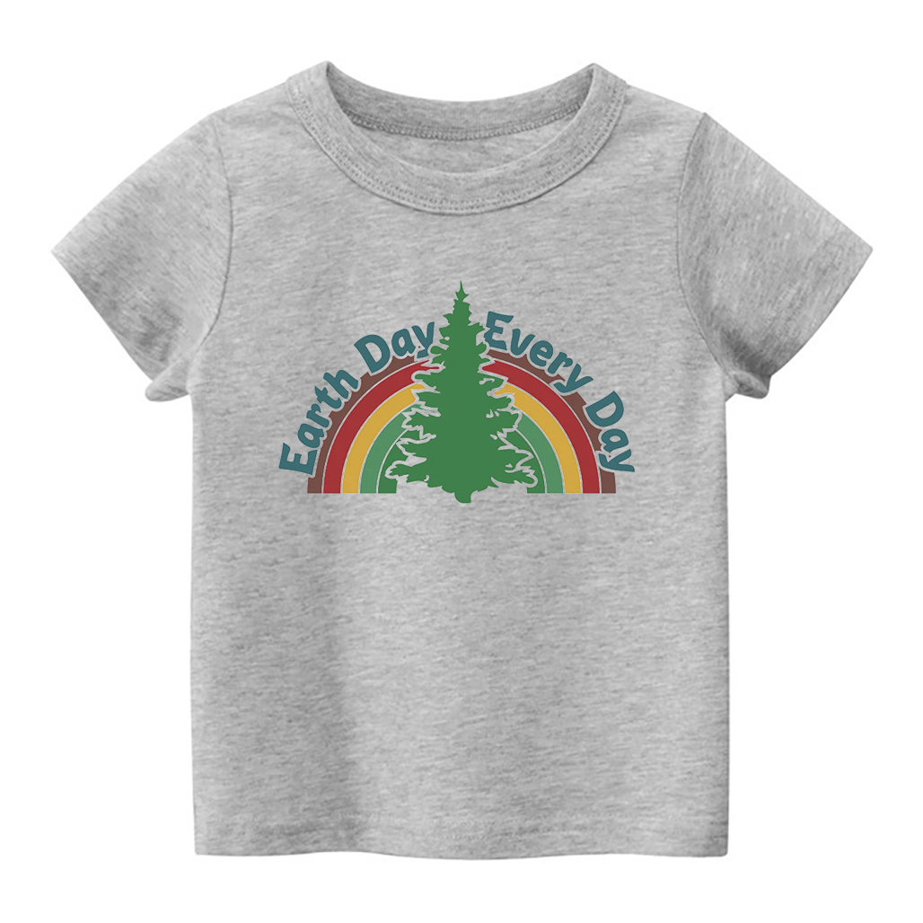 Rainbow&Tree Earth Day Kids T-Shirt