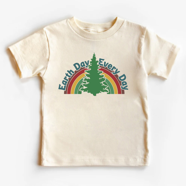 Rainbow&Tree Earth Day Kids T-Shirt