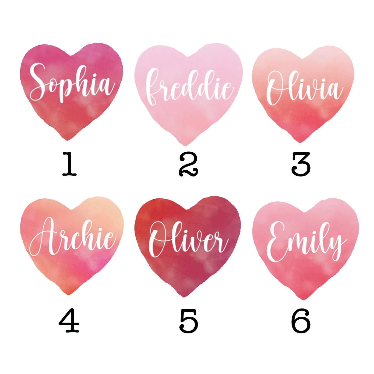Six Styles Heart Personalized Valentine Kids Shirt