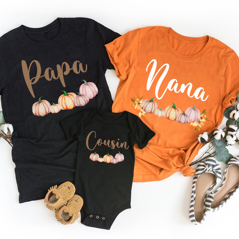 Autumn Boho Pumpkin Family Shirts