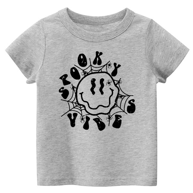 Spooky Spider Web Vibes Cute Fall Toddler Tees