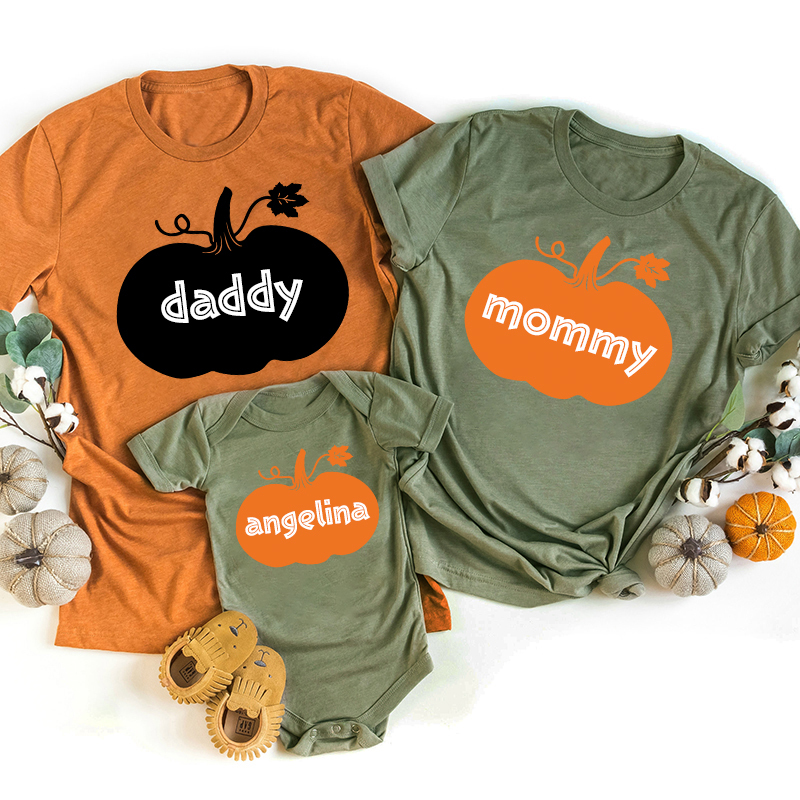 Custom Name Fall Matching Family Shirts For Halloween