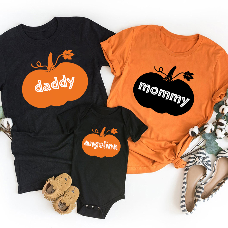 Custom Name Fall Matching Family Shirts For Halloween