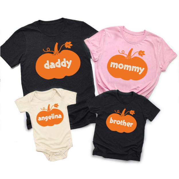 Custom Name Fall Matching Family Shirts For Halloween