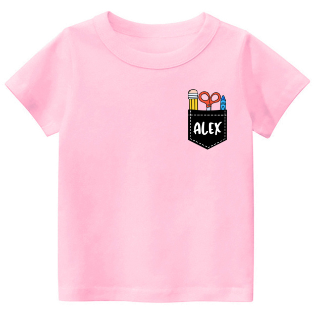 Personalized First Day Of School Pocket Shirt