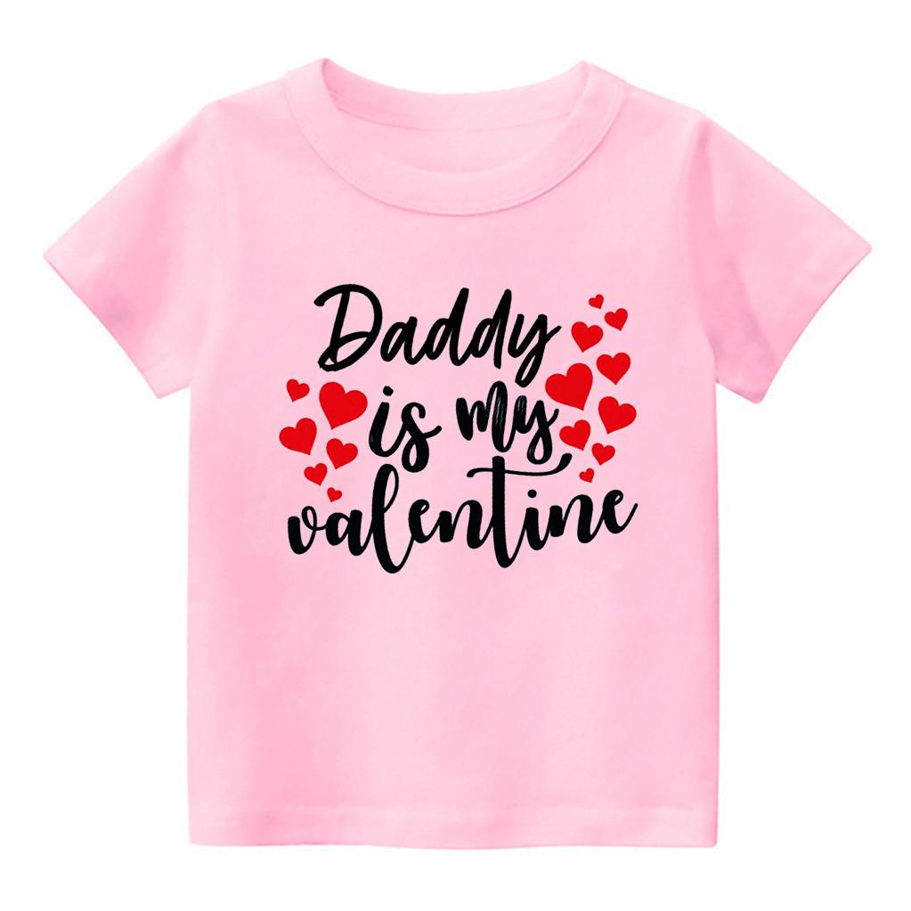 Daddy Is My Valentine Kids Shirt