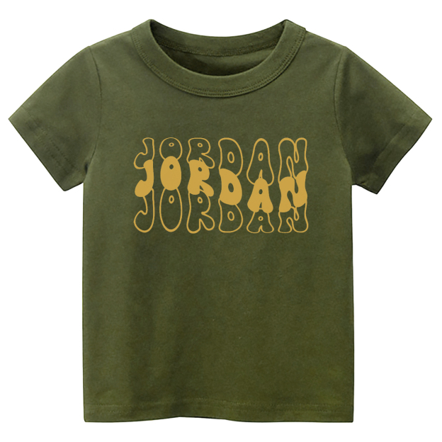 Custom Kids Shirt With Retro Wavy Name 