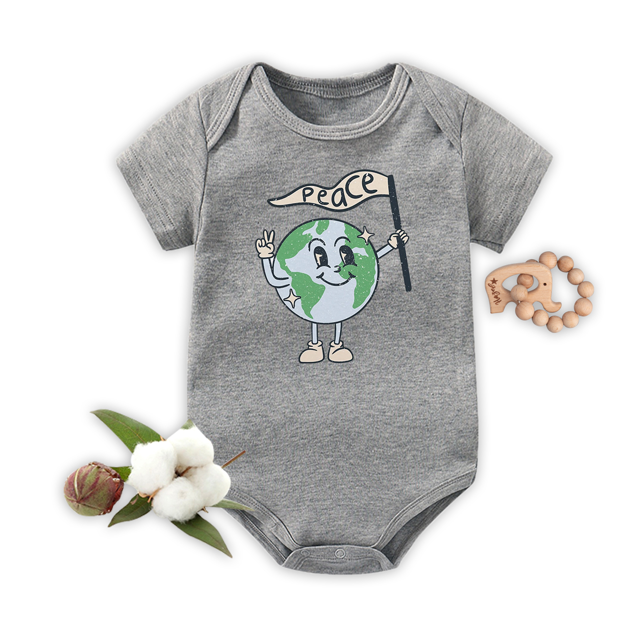 Peace Earth Day Baby Bodysuit