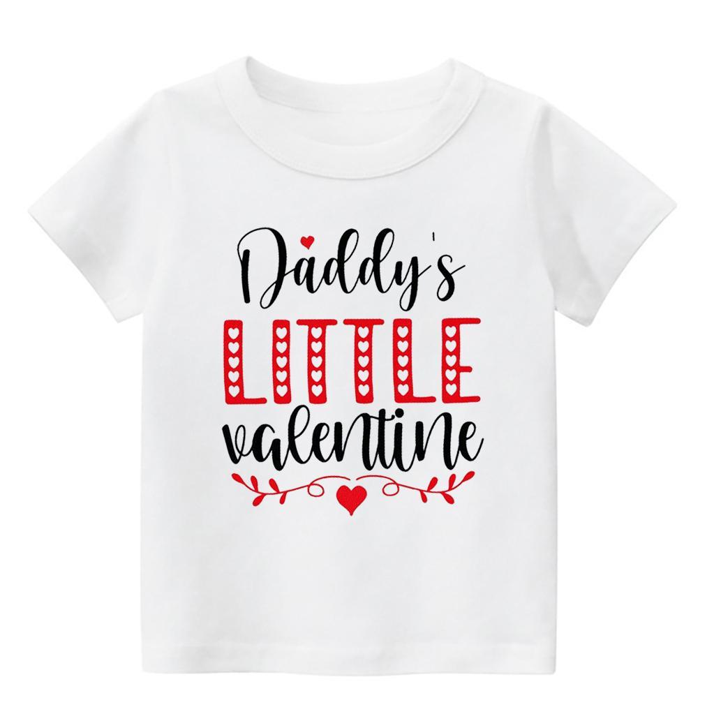 Daddy's Little Valentine Kids Shirt