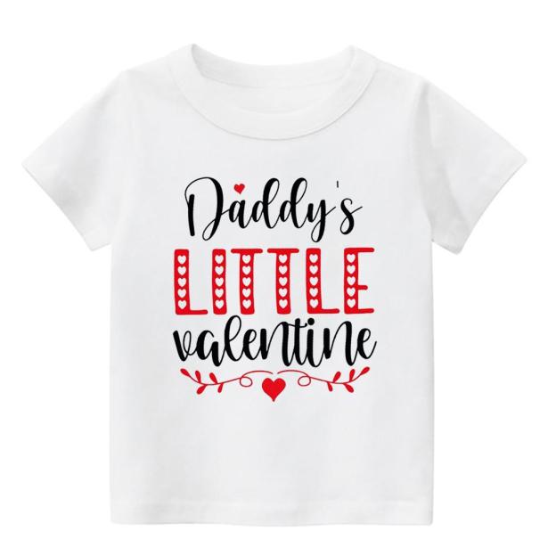 Daddy's Little Valentine Kids Shirt