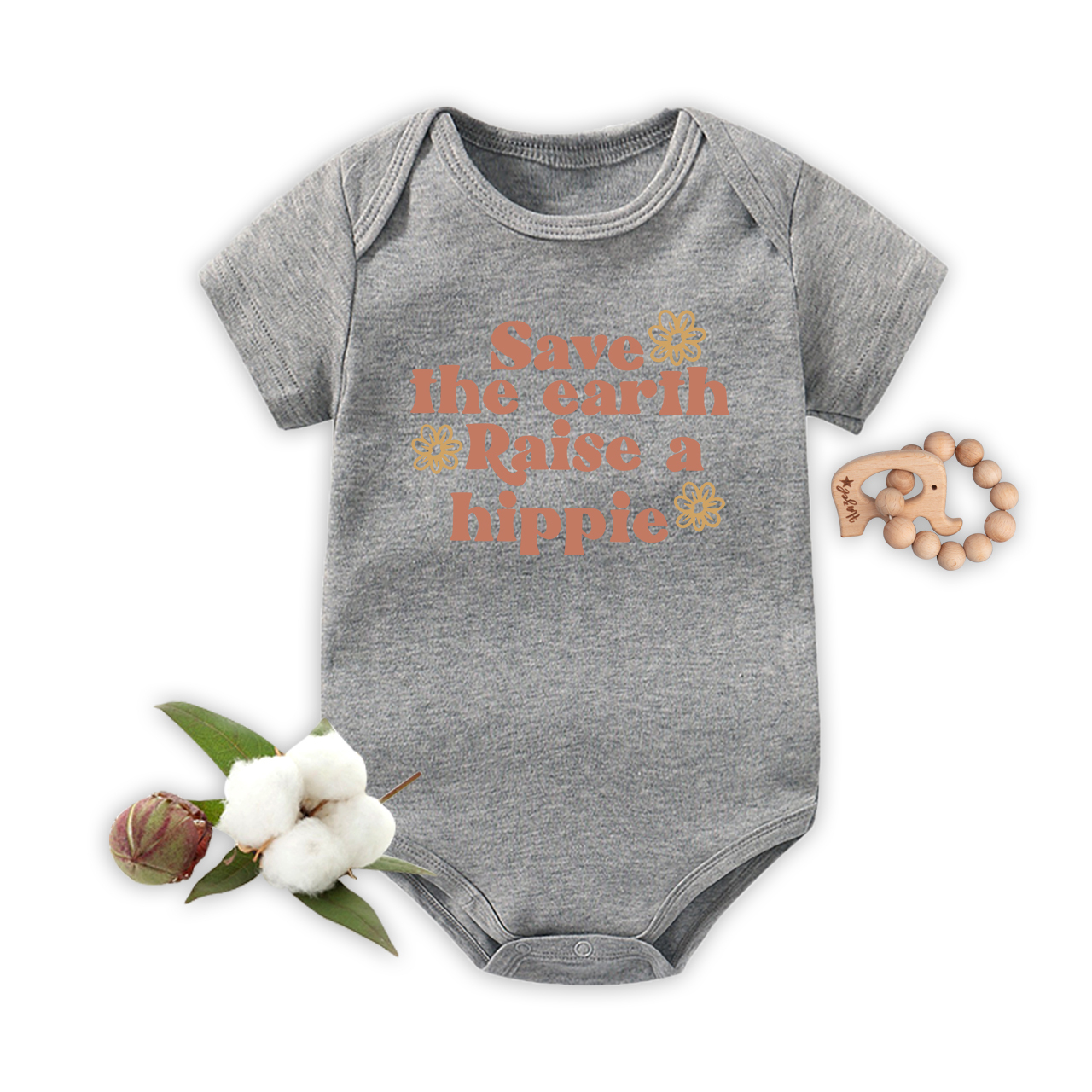 Save The Earth Raise A HippieBaby Bodysuit
