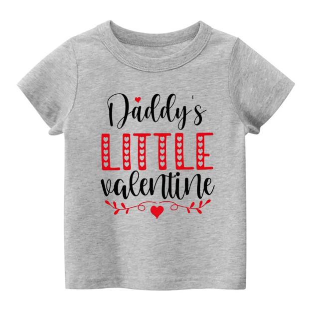 Daddy's Little Valentine Kids Shirt