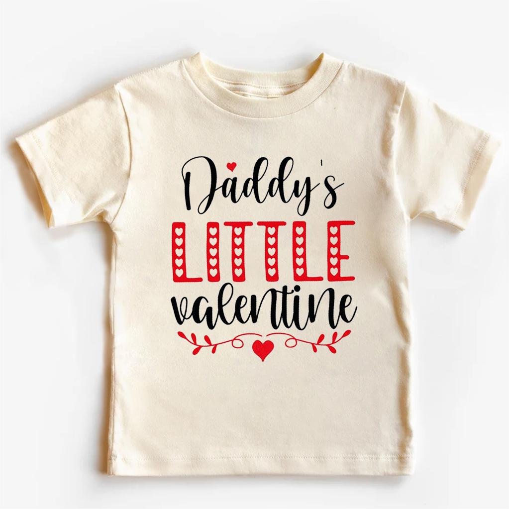 Daddy's Little Valentine Kids Shirt