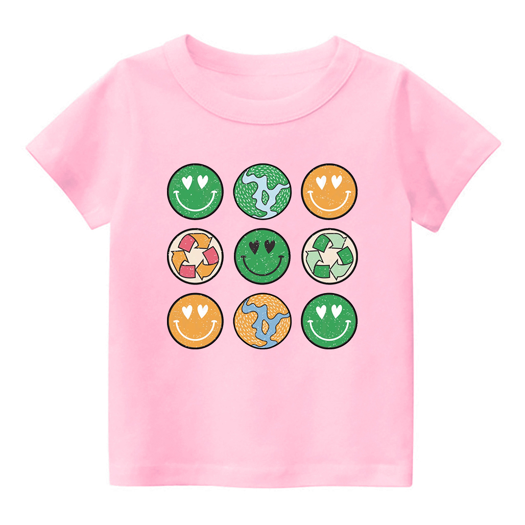 Hippie Smiley Everday Retro Earth Day Shirt For Kids