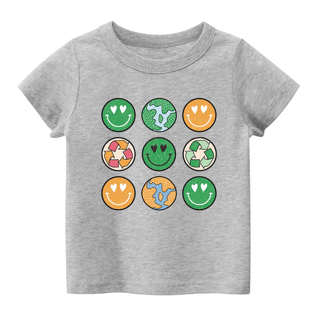 Hippie Smiley Everday Retro Earth Day Shirt For Kids