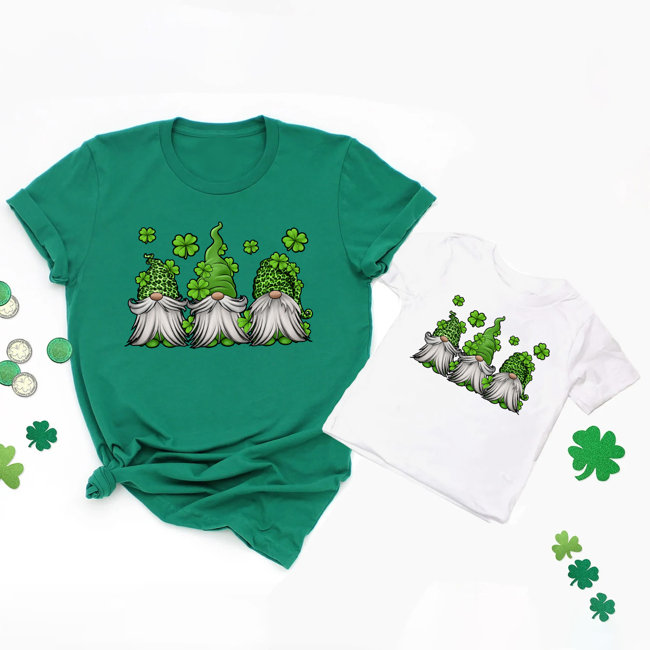 St. Patrick's Gnomes Sublimation Matching Shirts