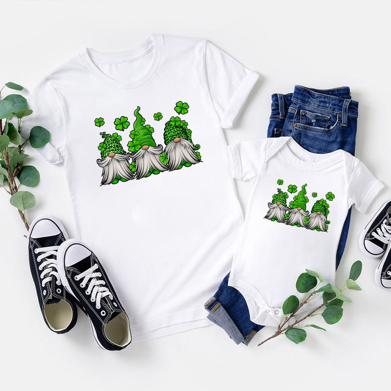 St. Patrick's Gnomes Sublimation Matching Shirts