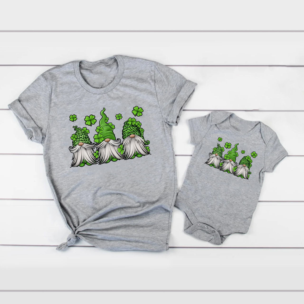 St. Patrick's Gnomes Sublimation Matching Shirts