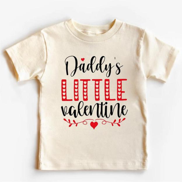 Daddy's Little Valentine Kids Shirt