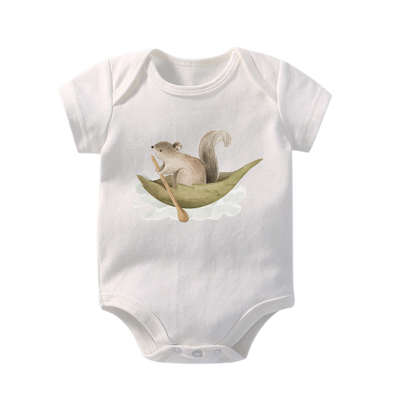 Little Squirrel Rowing Baby Bodysuit