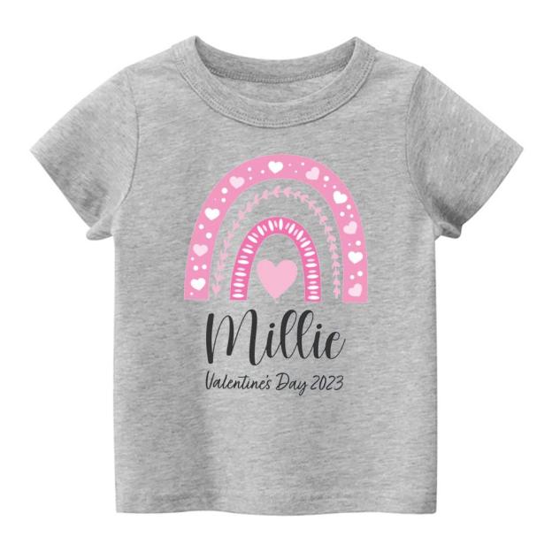 Heart Rainbow Valentine Kids Shirt