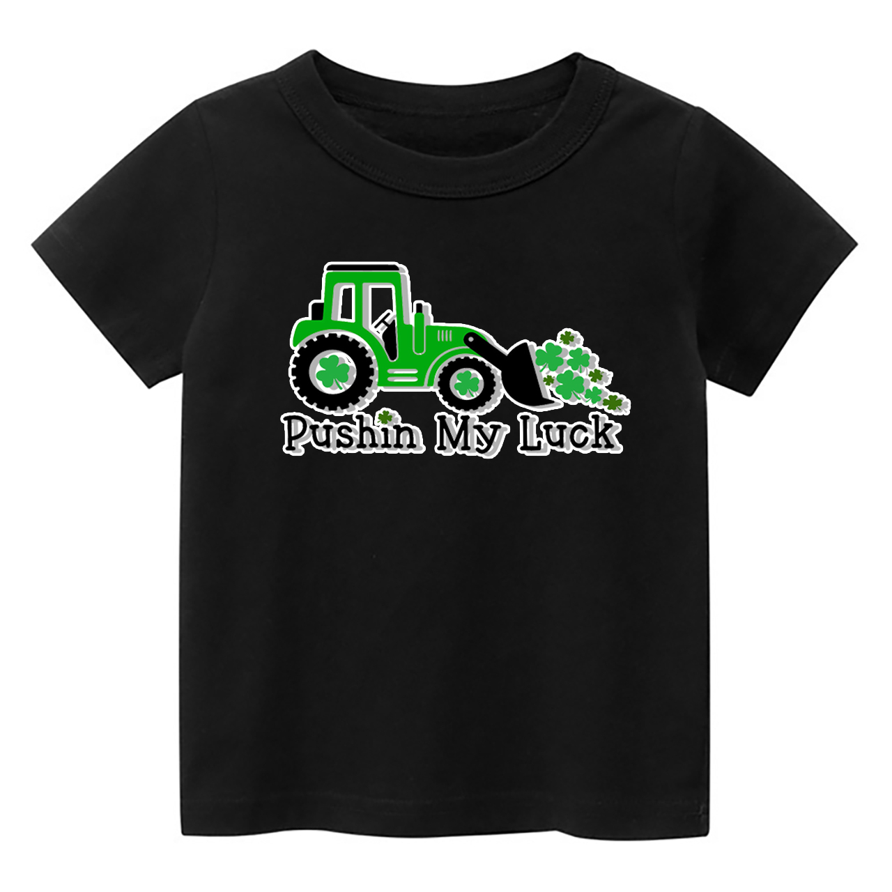 Pushin My Luck St Patrick's Day Shirt For Kids