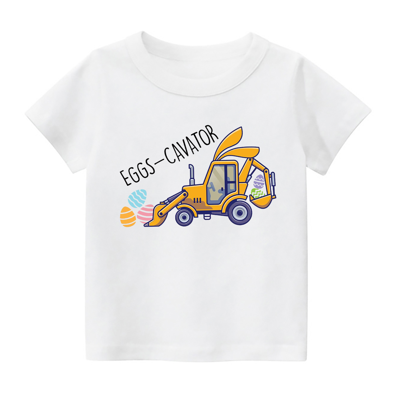 Eggs-Cavator Funny Easter Day Kids T-Shirt