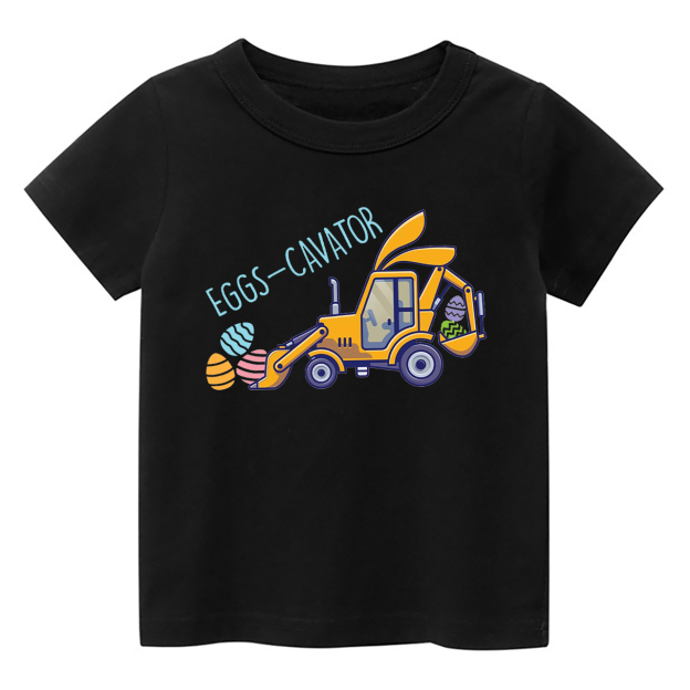 Eggs-Cavator Funny Easter Day Kids T-Shirt