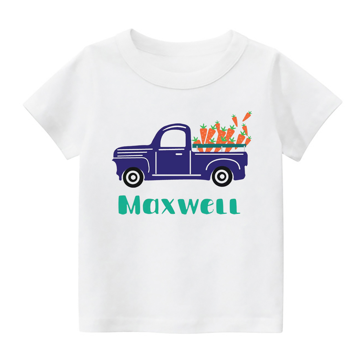Personalized Vintage Carrot Truck Kids T-Shirt