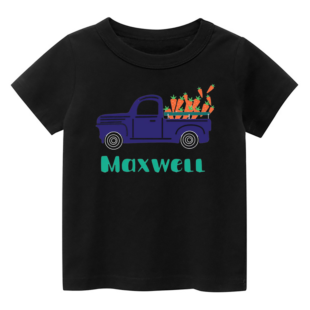 Personalized Vintage Carrot Truck Kids T-Shirt