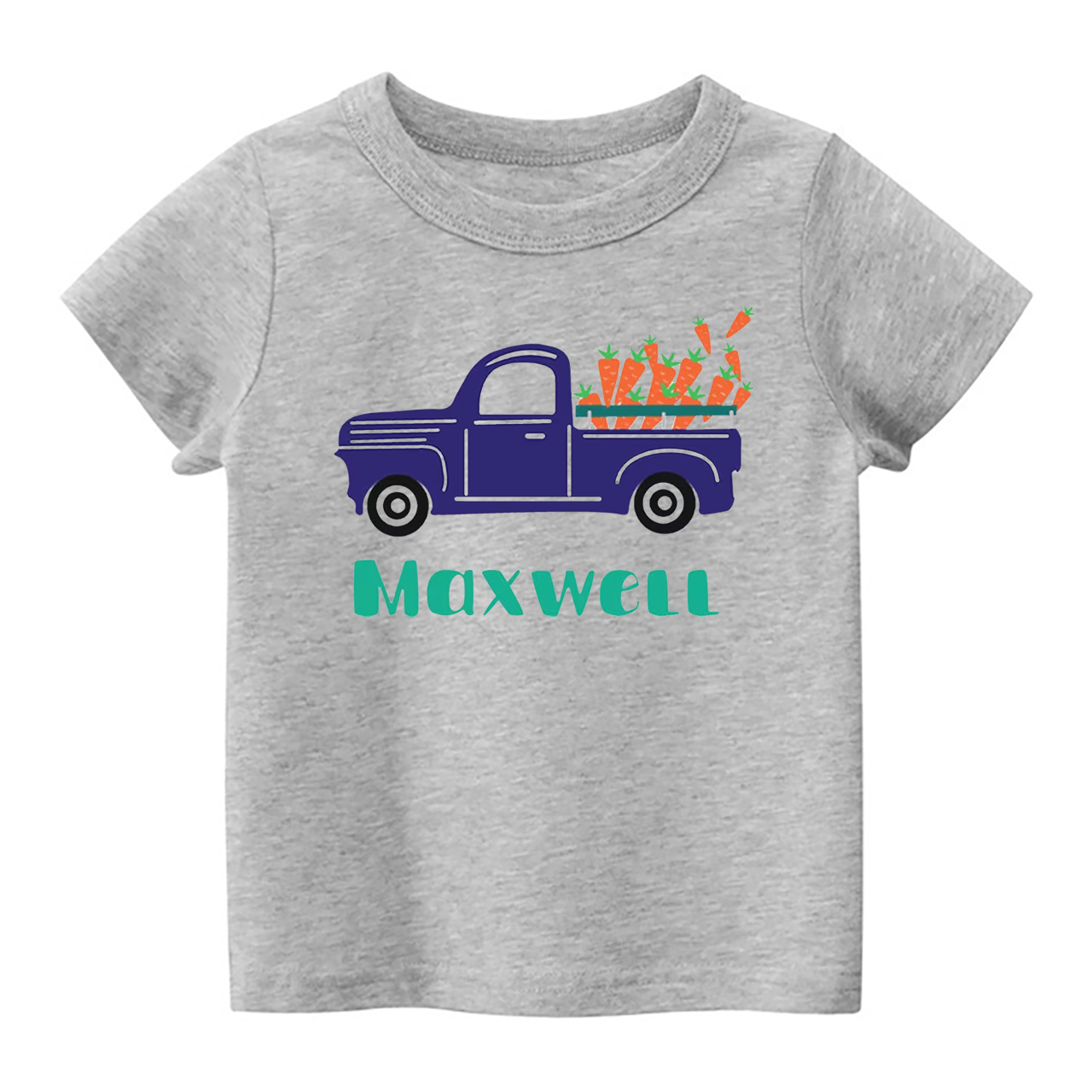 Personalized Vintage Carrot Truck Kids T-Shirt