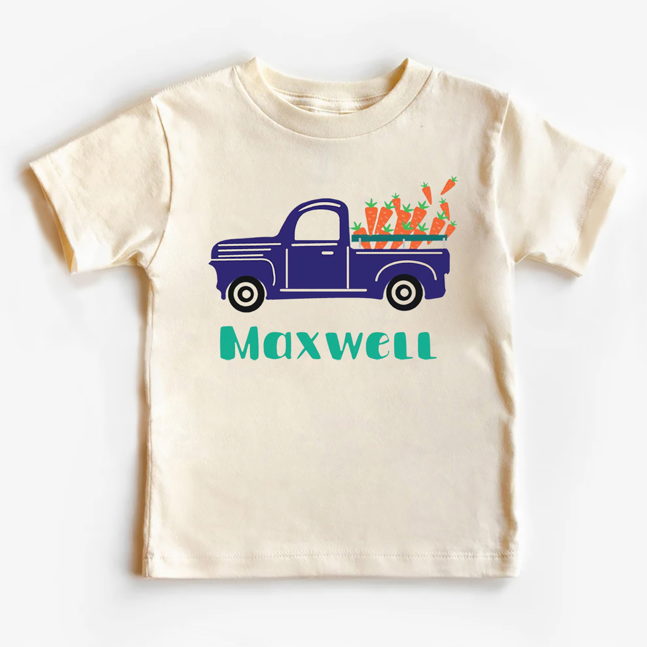 Personalized Vintage Carrot Truck Kids T-Shirt