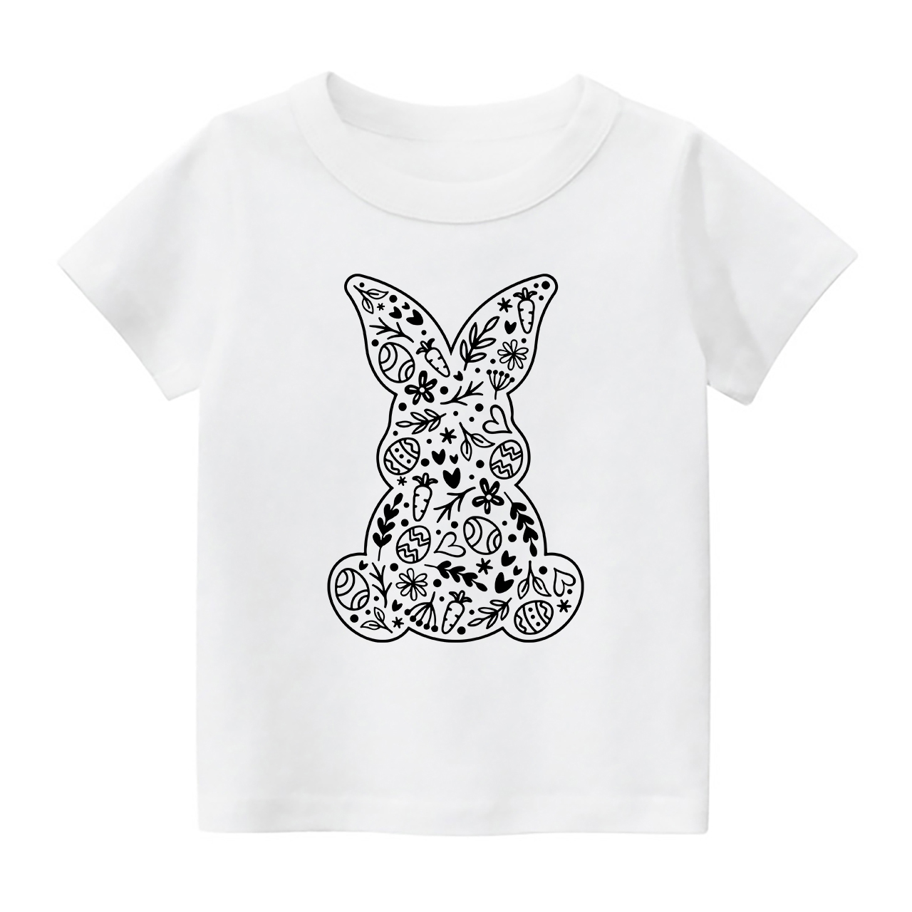 Spring Floral Bunny Happy Easter Kids T-Shirt