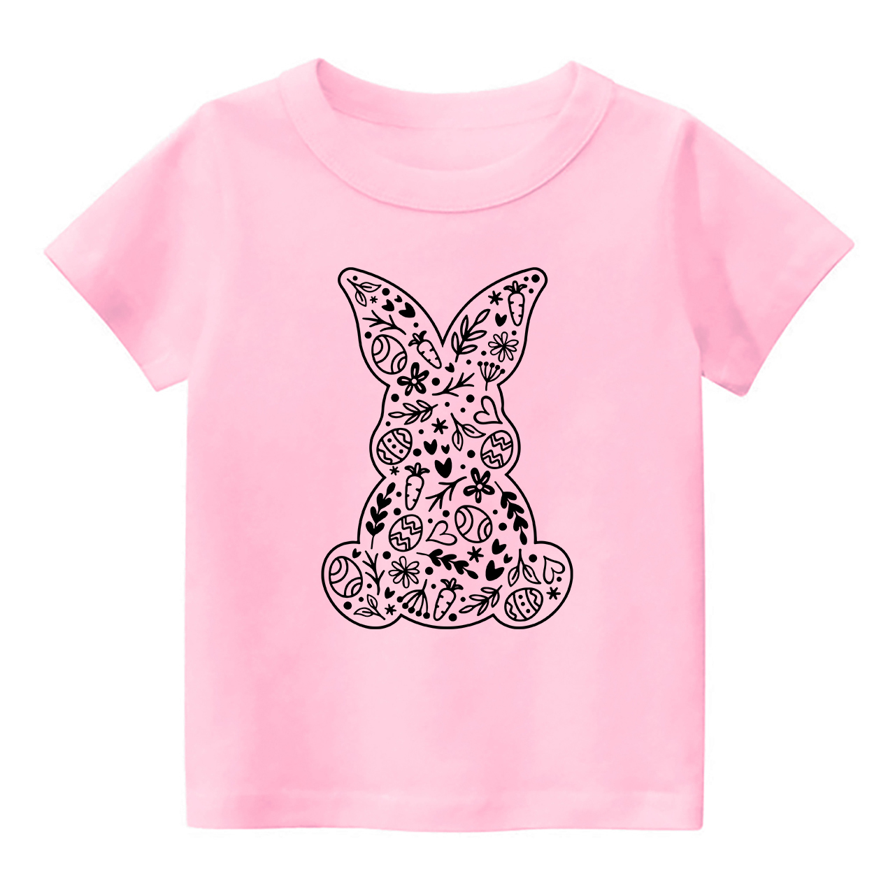 Spring Floral Bunny Happy Easter Kids T-Shirt
