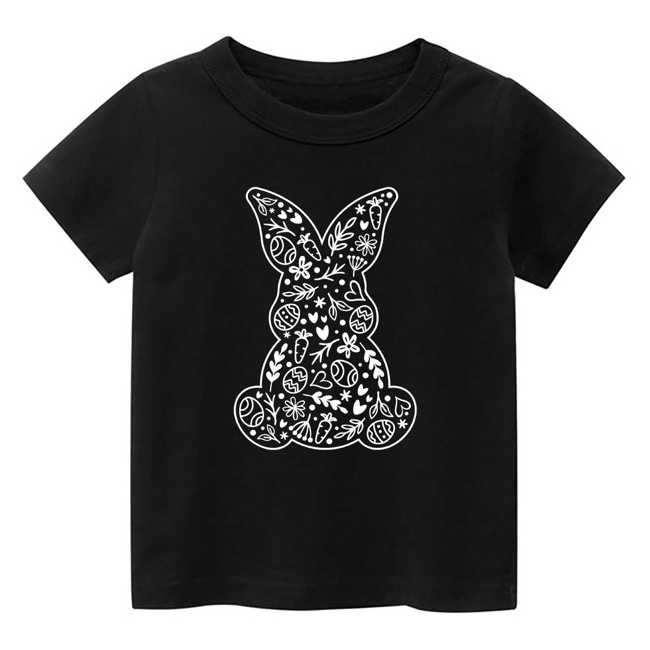 Spring Floral Bunny Happy Easter Kids T-Shirt
