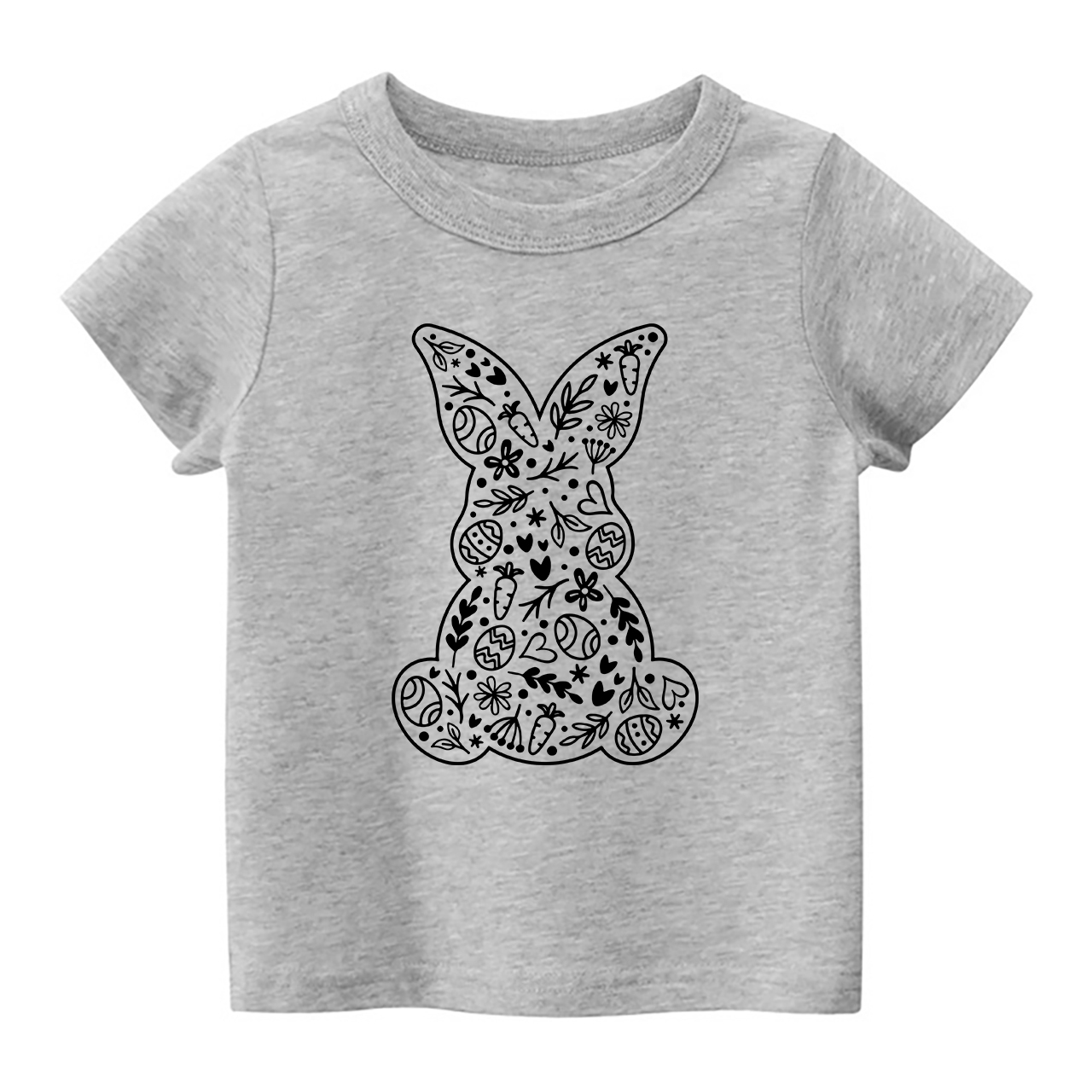 Spring Floral Bunny Happy Easter Kids T-Shirt