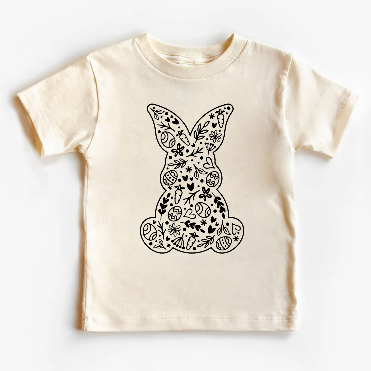 Spring Floral Bunny Happy Easter Kids T-Shirt